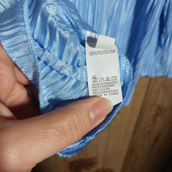 No Brand Crinkle Pleated Lounge Wear Button Down Shirt Size Medium - Picture 5 of 7